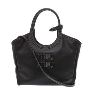 MIUMIU Ivy Leather Bag 2wayHand Bag Black